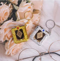 Gold Silver Arabic Real Quran Keychain Eid Mubarak Mascot Muslim Party Memorial Gift for Guests Purse Car Decor