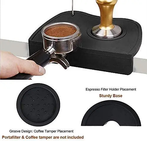 Bricket Silicone Coffee Tamper Mat-Medium (Black) Coffee Leveler for Coffee Powder