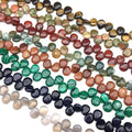 Natural Gemstone Top Drilled Teardrop Loose Beads Agate Howlite Aventurine Turquoise Opalite Waterl Drop for Necklaces Making