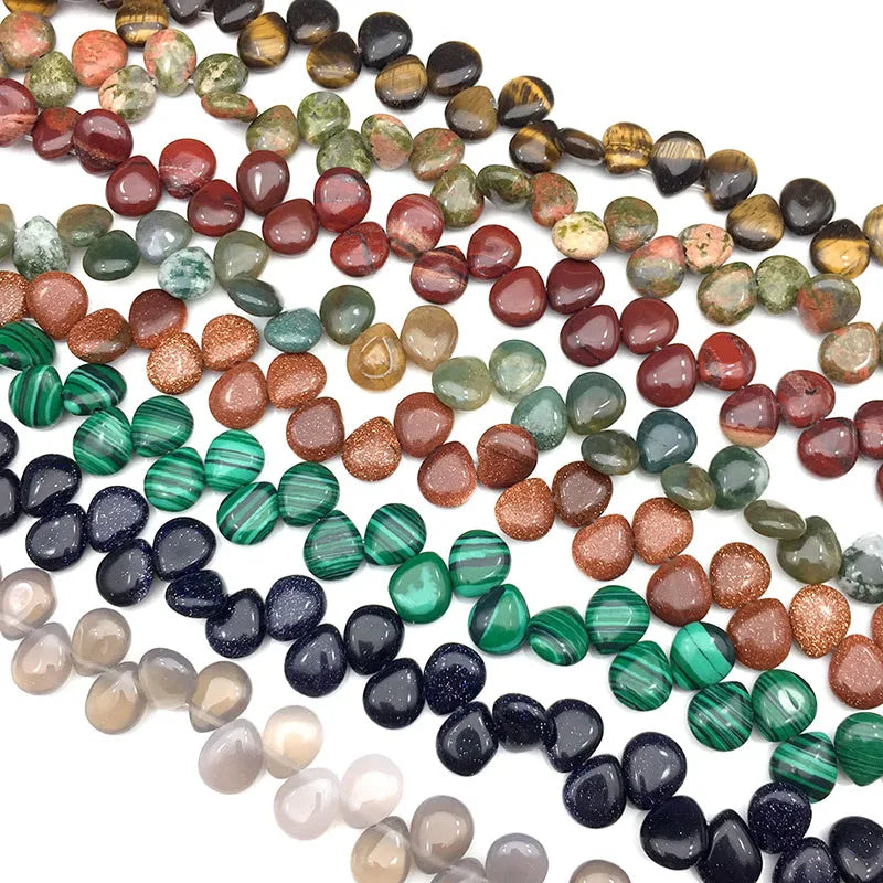 Natural Gemstone Top Drilled Teardrop Loose Beads Agate Howlite Aventurine Turquoise Opalite Waterl Drop for Necklaces Making
