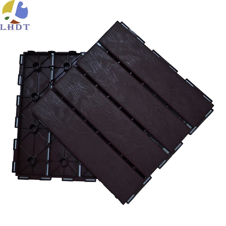 Outdoor Coffee Ground Backyard Balcony Terrace Decking Tiles PP Modular Eco-Friendly Waterproof Anti-Slip