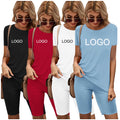 2024 Hot Sale T-shirt and Short Set Women Halfpants Oversized T-shirt Sets Women Fitness T-shirt Set