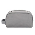 Simple Fashion Durable Retangular Zippered Plain Canvas Cotton Toiletry Bag Travel Wash Pouch Storage with Handle for Men