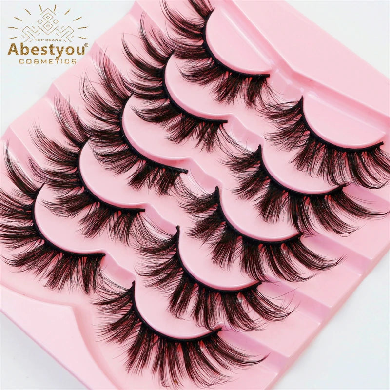 Abestyou Vegan Cat Eye Lashes 18mm Fox Eye Volume Clear Band Full Strip Invisible Faux Mink Eyelash Vendors MegaBDM