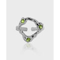 Trendy Irregular Geometric 925 Sterling Silver Rings Inlaid Zircon Opening Ring for Party