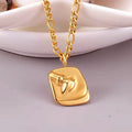 2024 New Gold Color 3D Female Body Pendant Necklaces Abstract Square Half Face Necklaces for Women Vintage Titanium Steel