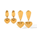 Ins Style Fashionable Stainless Steel  18K Gold Hot Selling Textured Love Pendant  Women's Heart-Shaped Earrings
