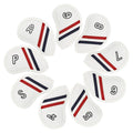 Factory Supply White  PU  Leather  Red &Blue Stripes  Customized Logo Golf Club Iron Cover