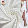 Factory 100% Polyester 150gsm Shiny Liquid Glossy Satin Fabrics High Quality White Bridal Silk Satin Fabric for Wedding Dress