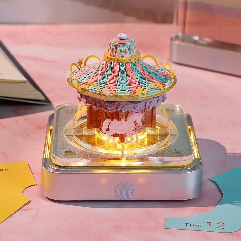 Executive Stress Relief Set 3D Tearing Notepad Luxury Desk Accessories Paper Calendar Block With Lighted Acrylic Holder