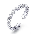 925 Real Sterling Silver Fine Rings for Women Adjustable Open Design Starfish Stackable Finger Jewelry Free Size SCR607