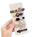 Multi Piece Set Temperament Side Clip Wild Net Red Pearl Bow Knot Broken Hair Clip Hairpin