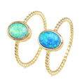 Unique 18k Gold Oval Bezel Opal Ring Summer Jewelry Ring Wholesale Ring for Women