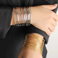 New Arrival Fashion Cheap Wholesale Design Metal Multi-layer Circle Women's Bracelet Jewelry 18k Gold Multi-layer Bangles