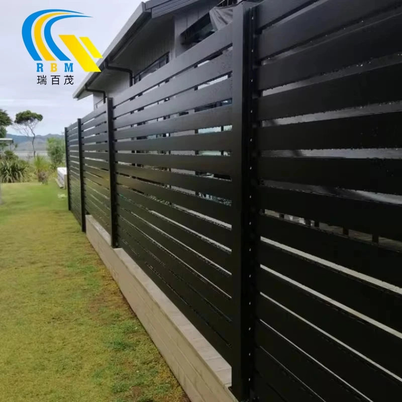 Hot Sale Aluminum Slat Fence System Modern Aluminum Luver Gate Design Retractable Sliding Louver Gate Fencing