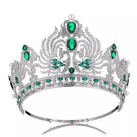 LUOXIN New Round Adjustable Zircon Tiara Rhinestone Beauty Elegant Bridal Pageant Crowns