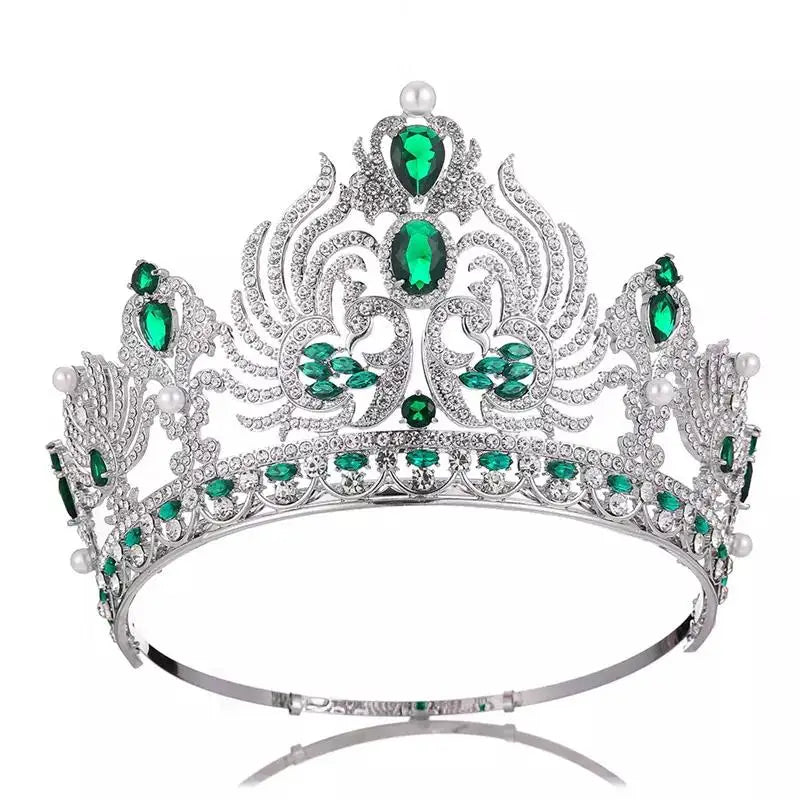 LUOXIN New Round Adjustable Zircon Tiara Rhinestone Beauty Elegant Bridal Pageant Crowns