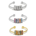 G1893 Hot Selling Jewelry Relief Spinning Zircon Beads Rings Rotatable Fidget Beads Anxiety Ring