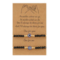 Wishcard Adjustable Lucky Black Glass Crystal Beads Matching Turkish Gold Plated String Rope Bracelets for Couples Jewelry