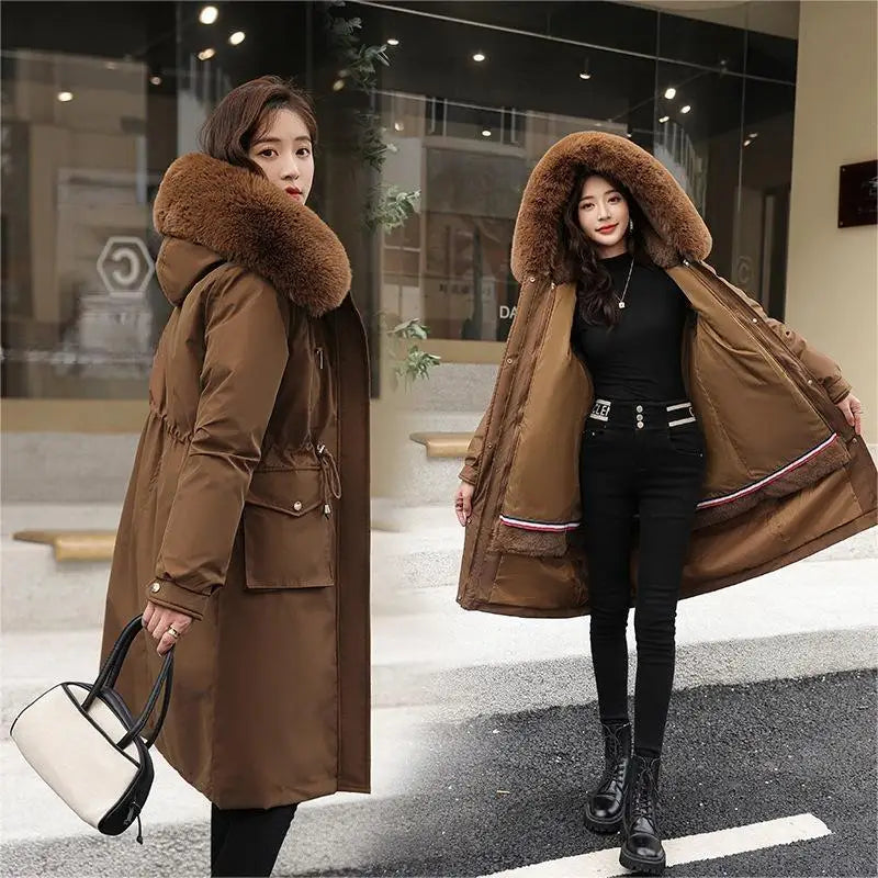 Custom Ladies Faux Fur Jackets Fake Fur Trim Parka Winter Women's Coats Winter Clothes for Women