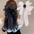 Elegant Bowknot Hair Clip Fashion Sweet Long Ribbon Grab Clip Girl Shark Clip Headwear Hair Accessories