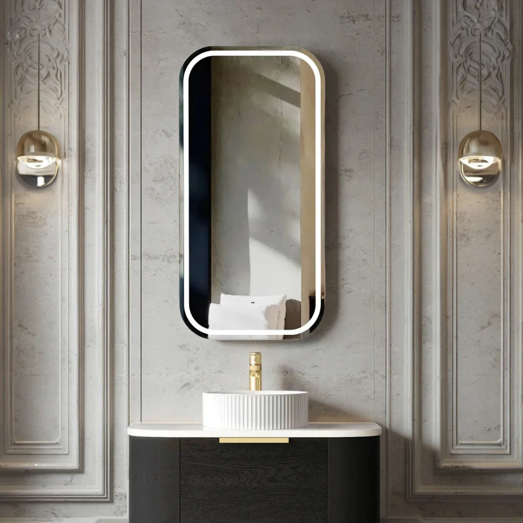 2025 Nordic Style Customize Color Black White Wood Oak Wooden Glass Bathroom Washroom Smart Shaving Mirror Cabinet