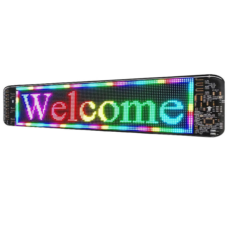 Flexible LED Sign Board Programmable Messages Waterproof Stickers RGB LED Display Panel for Shop Car Window LED Matrix Screen