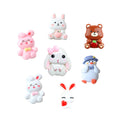 Cute Large Rabbit Bear Design Decorative Diy Flatback Big Resin Cabochon for Storage Box Mouthwash Cup