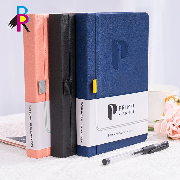 Hardcover Elastic Closure PU Faux Leather Notebook with Dotted Lined Grid Inner Page Planner Promotional Personalized Printed A5