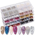 6 Grids Flat-bottom Crystals AB Nail Rhinestone Crystal AB SS6-SS20 Opal Nail Art Charms Diamond Rhinestones for Nail Decoration