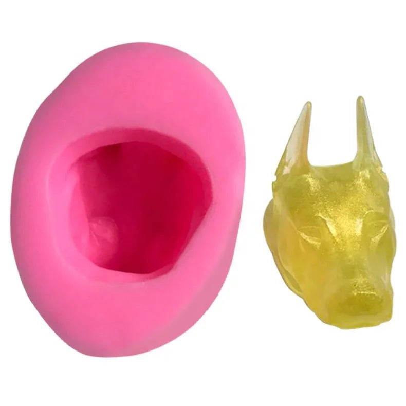 Hengya Silicone Chocolate Mould With German Doberman Shape. Silicone Sugar Lace Mould 3D Fondant Mermaid Tail Cake Tools