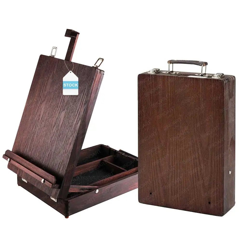 SINOART Ready to Ship Wooden French Easel Wholesale Easel Box Oil Paints Sketch Box