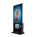 55" Inch Floor Stand Digital Signage with Wireless Charging Lockable Transparent Cabinet for Advertisement Display.