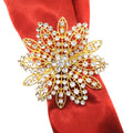 Large Gold Decorative Napkin Ring Rhinestone Wedding Table Decoration Napkin Holder for Parties Made of Durable Metal