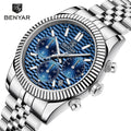 BENYAR S001 BENYAR New Chic Men Quartz Wristwatches 10Bar Waterproof Watch Stainless Steel Sports Diving Watches for Men