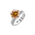 Factory Wholesale 925 Sterling Silver Ring Moissanite Ring Female Colorful Treasure 5 Carat Six Claw Crown Fashion Jewelry