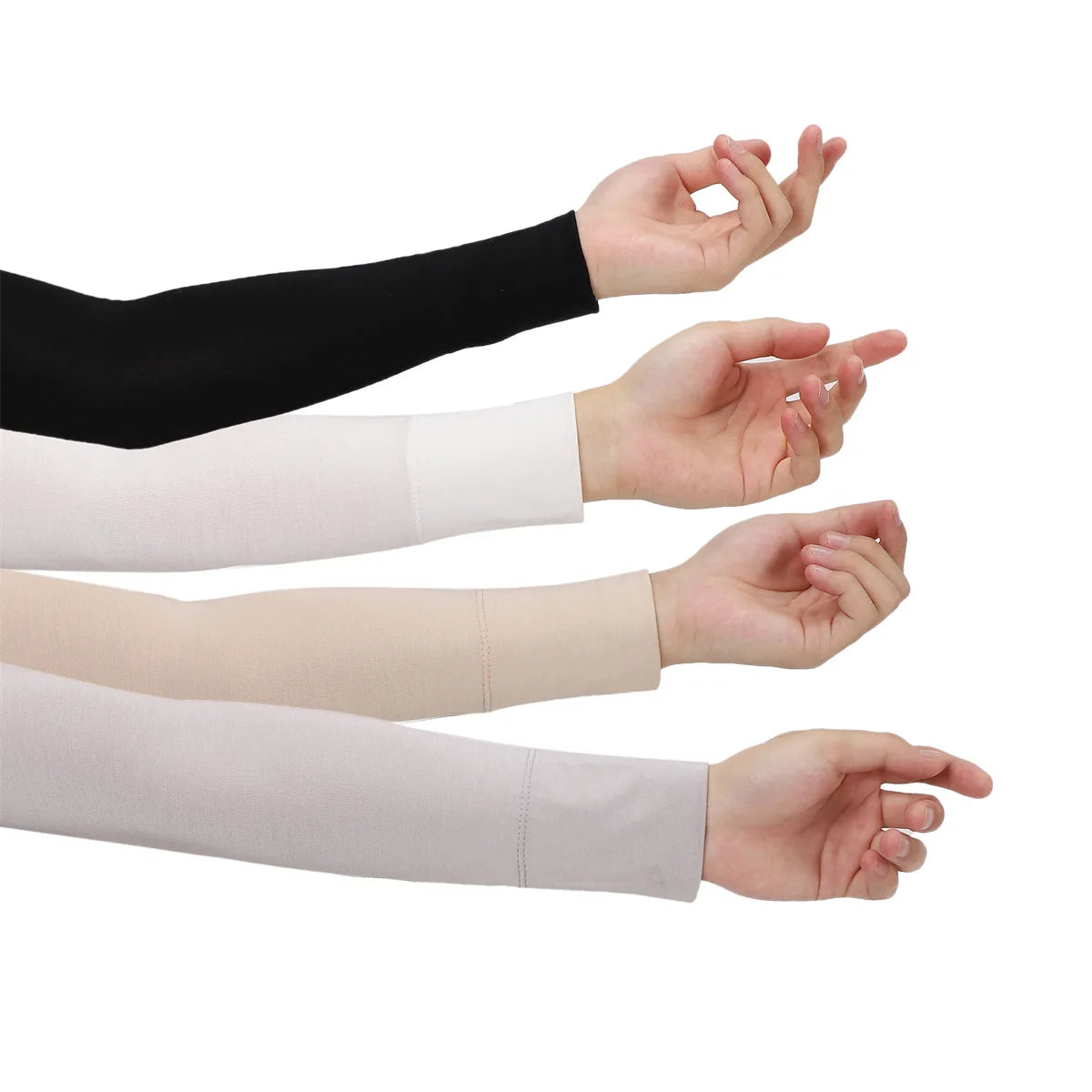 Women's Solid Color Islam Handsocks Summer Over Sleeves Arm Cover Wholesale Impact Muslim Sleeves