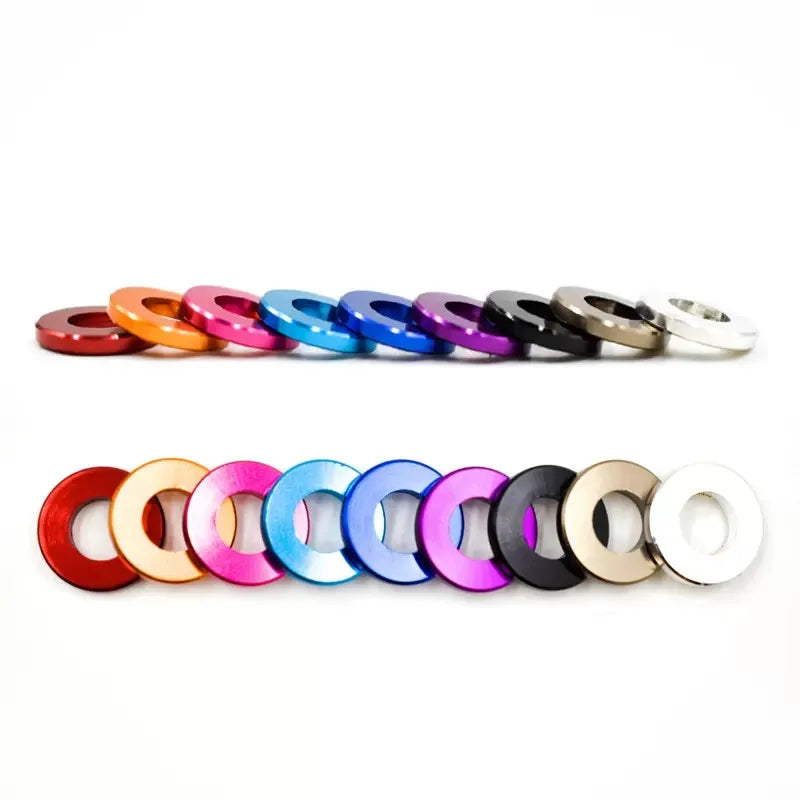 0.25mm - 3mm Thick Aluminium Color CNC Part DIN125 Washer Flat Aluminum Alloy Plain Washers Round Gasket Spacer M8