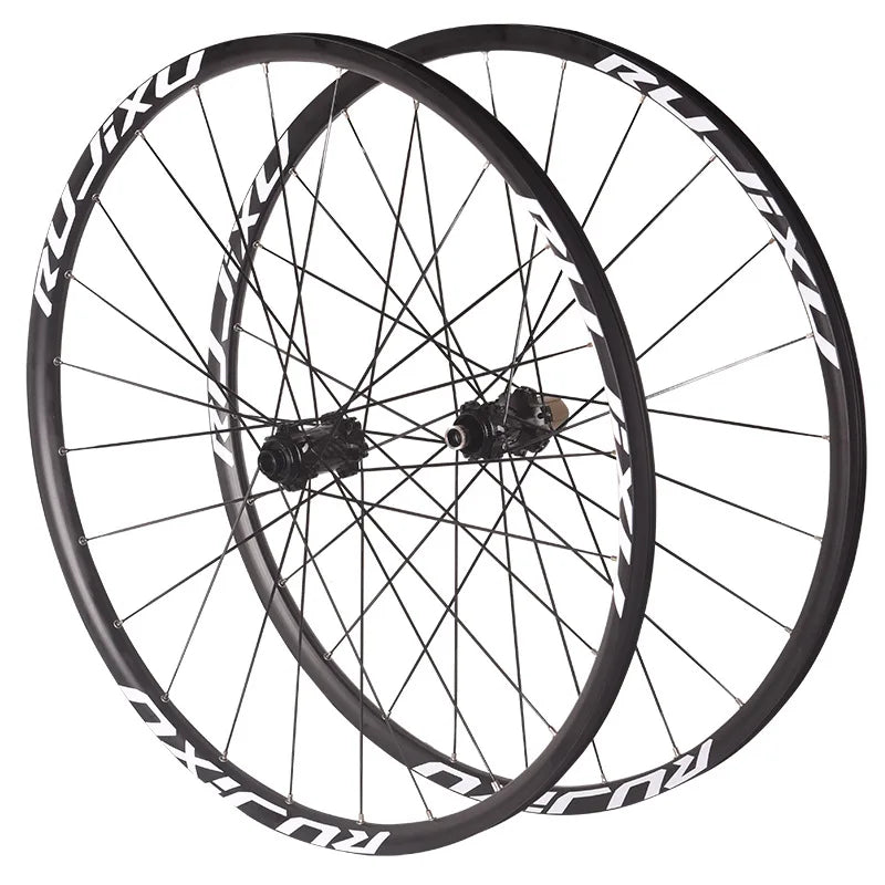 RUJIXU 26/27.5/29 Inch Bicycle Wheel Set Carbon Fiber Hub with Aluminum Alloy Rim Disc Brake for Mountain Bike