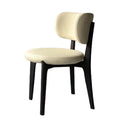 Wholesale Luxury European Modern Microfiber Leather Dining Chair with Wooden Legs Beige Seat Home Office & Restaurant Use