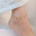 Beach Summer Fashion Boho Leaf Stainless Steel 18k Gold Plated Fine Jewelry Stainless Steel Anklets
