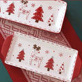 Christmas Design Plate Bowl Cup Ceramic Tableware Dishes Set Santa Claus Porcelain Tableware Dinner Set for Christmas Decoration