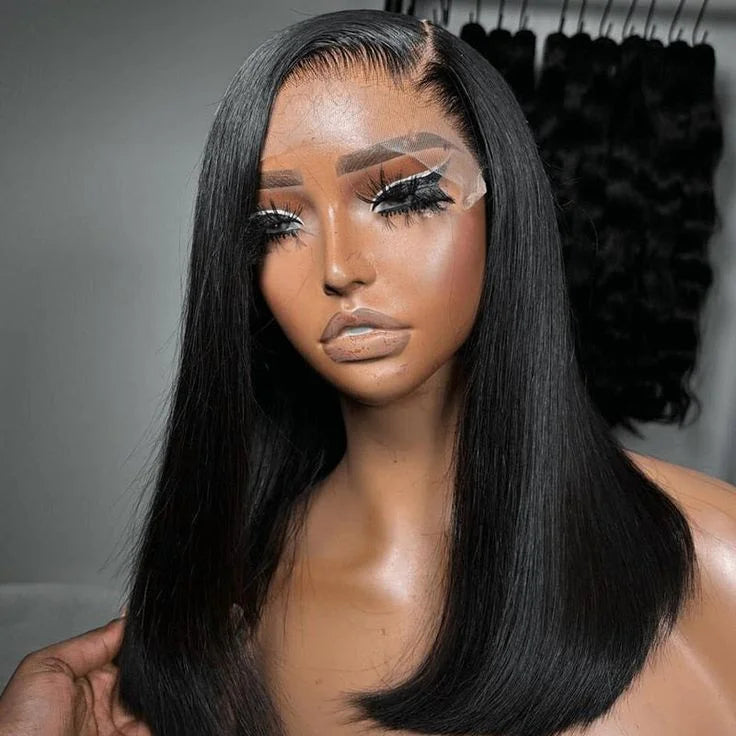 5x5 Wholesale Brazilian Virgin Human Hair Wig Raw Remy Lace Frontal in Black Glueless Bone Straight Swiss Lace Front Wigs Women