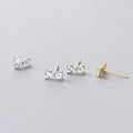 Fashion Minimalist Jewelry 925 Sterling Silver Small Earrings Bowknot Bow Knot Gold Plated Stud Earrings for Women