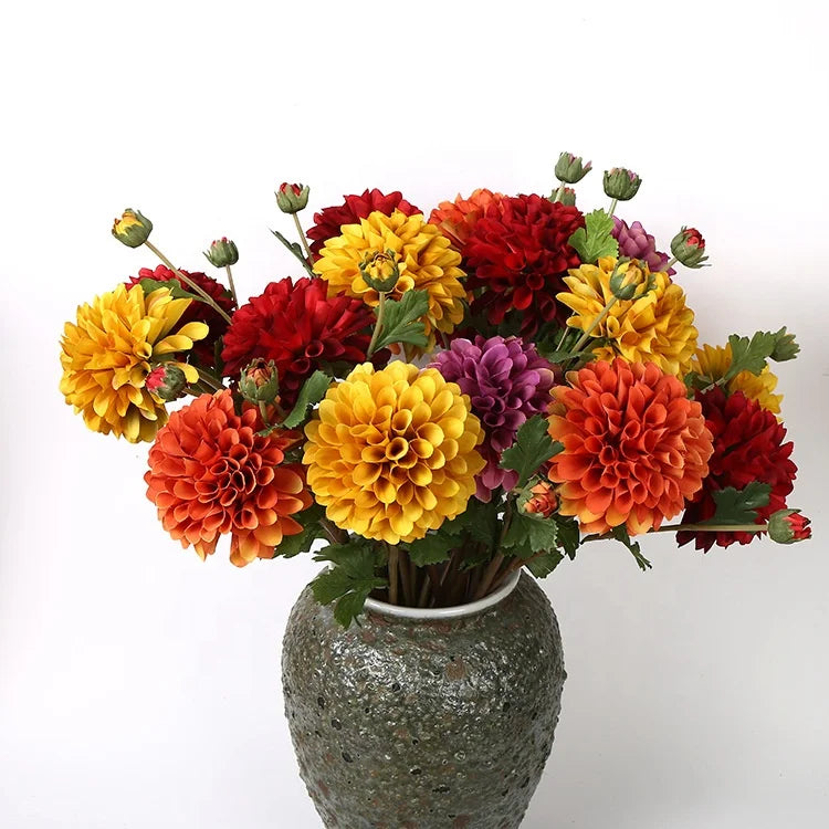 M430 Wedding and Thanksgiving Floral Silk Faux Flowers Real-Look Artificial Dahlia Daisy and Chrysanthemum Flower Centerpieces