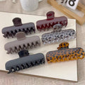 French-style Leopard Pattern square Hair Clip Neutral Color Large Strong Hair Holder for Women Girl