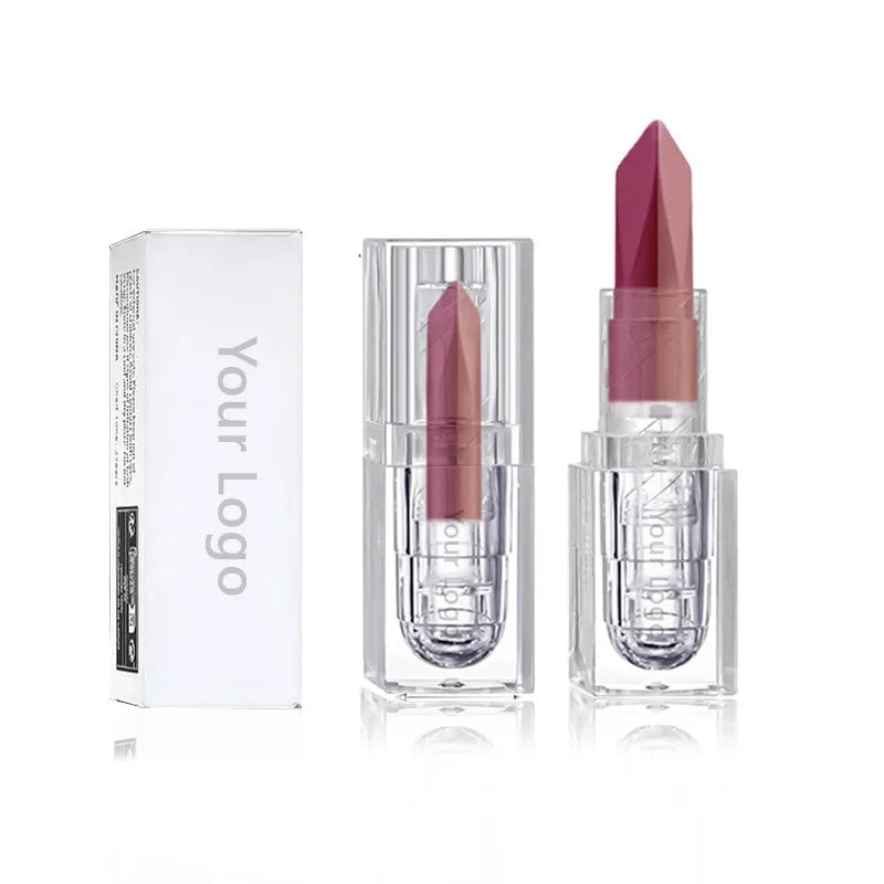 Private Label 2 in 1 Moisturizing Vegan Long Wearing Waterproof Metallic & Matte Lipstick Vitamin E Non-Stick Natural Finish