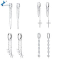 Fine Silver Jewelry European and American Design Trendy Chain Earrings 925 Silver Zircon Long Earrings S925 Jewelry Wholesale