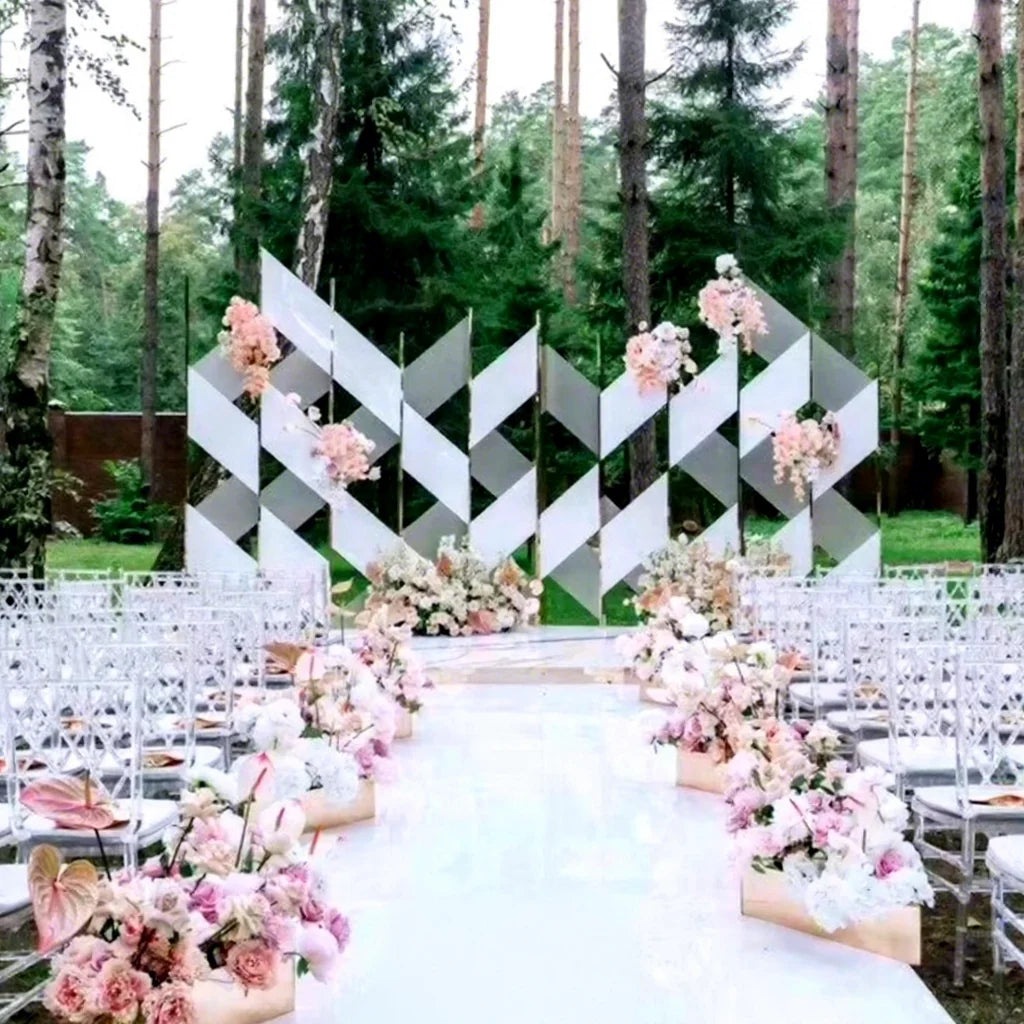 Mariage Aisle Runner Mirrored Pvc Walkway Width Stage Decoration Miroir Cadre Dance Floor Backdrop Wedding Mirror Carpet MegaBDM