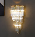 Indoor Decorative Modern Wall Lamps Multi Layers Gold Luxury K9 Crystal Wall Lamp for Hotel Bedroom